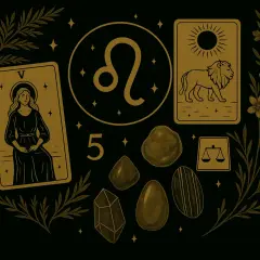Symbol Lwa, karty tarota i kamienie szlachetne. 21 sierpnia znak zodiaku.