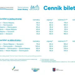 Cennik biletów na trasie Szczecin - Świnoujście i inne. Sprawdź cenę biletu na pociąg, prom lub statek.