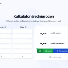 Kalkulator średniej ocen na studiach pozwala na wpisanie ocen i wag, by obliczyć średnią ważoną lub arytmetyczną.