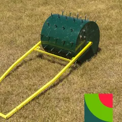 Wałek kolczasty do aeracji trawnika, niezbędny do regeneracji trawnika i jego zdrowego wzrostu.
