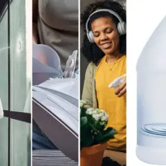 Humidificateur, nettoyage de vitres, remplissage de fer à repasser, arrosage de plantes, et une bouteille d'eau sans minéraux.