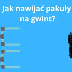 Ilustracja pokazuje, jak nawijać pakuły na gwint, przedstawiając system rur i zwoje materiału uszczelniającego.