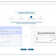 Interface pour comparer les informations d'un RIB avant de savoir comment envoyer un RIB par mail.