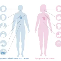 Männer: Benommenheit, Kurzatmigkeit, Brustschmerz, Oberkörperschmerzen, kalter Schweiß, Übelkeit. Symptome Herzinfarkt Männer erkennen.