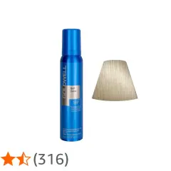 Goldwell skumtoning i nyansen 10P, en ljus pärlblond färg, bredvid en provbit av färgen.