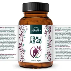 Unimedica Frau ab 40 Kapseln mit Coenzym Q10, das die Wirkung auf die Psyche unterstützen kann. 90 vegane Kapseln.