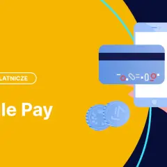 Płać wygodnie z Google Pay bez karty. Ikony płatności i monety symbolizują cyfrowe transakcje.