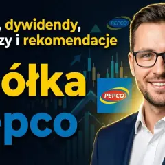 Analiza spółki Pepco: prognozy, dywidendy i rekomendacje. Mężczyzna w garniturze z logo Pepco.