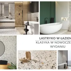 Nowoczesna łazienka z lastryko. Eleganckie płytki lastryko w aranżacji małej łazienki, tworzące klasyczny, ale świeży wygląd.