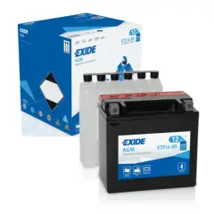 Akumulator samochodowy jaki? Zestaw Exide AGM ETX14-BS 12V 12Ah z elektrolitem. Idealny do motocykli i pojazdów sportowych.