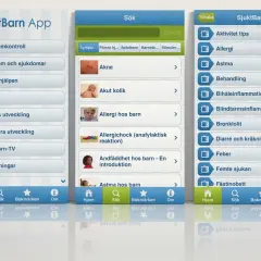 Appen SjuktBarn hjälper föräldrar att söka information om barnsjukdomar, som bebis hosta, och ger tips om första hjälpen.
