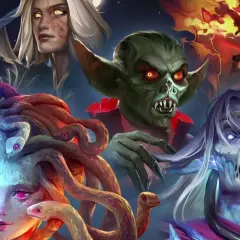 Potwory z Heroes of Might and Magic 8: Meduza, wampir, nieumarły i ognisty demon.