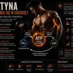 Kreatyna co daje? Większa siła, wydolność i regeneracja. Pomaga w szybkiej odbudowie ATP, co przekłada się na lepsze efekty treningowe.