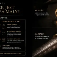 Złoty pierścionek z brylantami na stożku jubilerskim, pokazujący rozmiar 13. Poradnik, jak dopasować pierścionek, gdy jest za duży lub za mały.