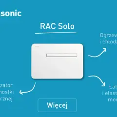 Klimatyzator Panasonic RAC Solo, bez jednostki zewnętrznej, z czynnikiem R32. Ogrzewanie i chłodzenie, łatwy montaż.