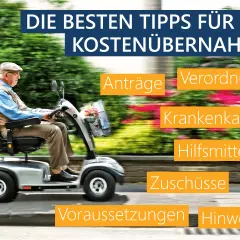 Senior auf Elektromobil: Infos zur Kostenübernahme durch die Krankenkasse, Anträge, Verordnung, Hilfsmittel, Zuschüsse.