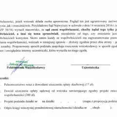 Dokument prawny dotyczący zniesienia współwłasności i podziału działki. Wniosek o wydzielenie działki z części wspólnej.