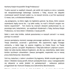 Pożegnanie zmarłego czytane przez księdza wzór. List pożegnalny od parafian do proboszcza, wyrażający żal i wdzięczność za jego posługę.