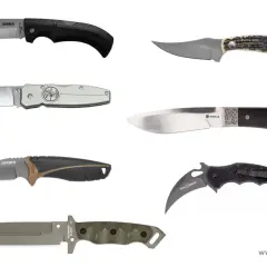 Vari tipi di coltelli da cucina e usi: coltello pieghevole, da caccia, da intaglio, karambit e altri.