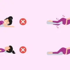 Posiciones correctas e incorrectas para dormir durante el embarazo. Evita presionar la vena cava durmiendo de lado con almohadas.