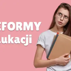 Młoda dziewczyna z zeszytami zastanawia się nad reformami edukacji, kiedy było gimnazjum w Polsce.