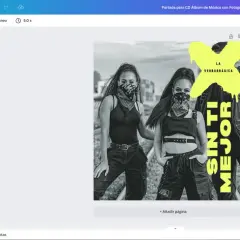 Portada de canciones con tres mujeres con pañuelos en la cara y ropa urbana. Texto amarillo "LA VERBORRÁGICA SIN TI MEJOR".
