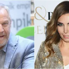 Starszy mężczyzna z mikrofonem i młoda kobieta w błyszczącej marynarce. Czy to oni decydują, ile zarabiają polscy aktorzy?