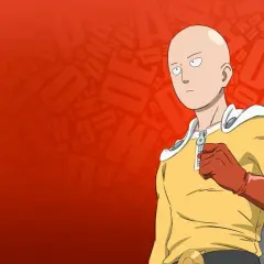 Saitama, der Held aus "One Punch Man Staffel 3", steht bereit. Sein Blick ist ernst, die Faust geballt.