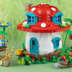 Zauberhafte Pilzhütte mit Garten und Schnecken-Gefährt. Tolle **Lego Bau Ideen** für fantasievolle Welten.