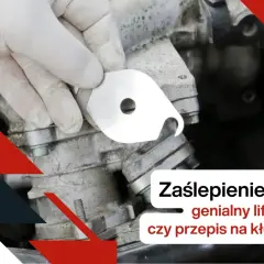 Rękawiczka w białej rękawiczce trzyma metalową zaślepkę EGR. Czy to genialny lifehack, czy przepis na kłopoty?