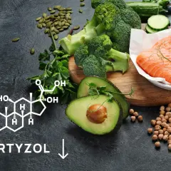 Zdrowa dieta z łososiem, awokado i brokułami pomoże Ci obniżyć kortyzol.