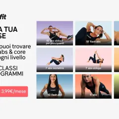 Scheda allenamento total body a casa: Buddyfit offre classi per addominali e core per ogni livello, con oltre 1000 lezioni disponibili.