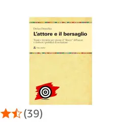 Copertina del libro "L'attore e il bersaglio" di Declan Donnellan, con un bersaglio stilizzato.