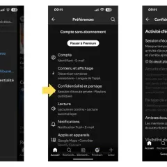 Accédez aux paramètres de confidentialité pour activer la session d'écoute privée et ainsi augmenter votre contrôle sur Spotify.