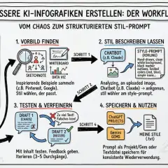 Workflow für bessere KI-Infografiken: Vom Chaos zum Stil-Prompt mit easelly deutsch. Schritt-für-Schritt-Anleitung.