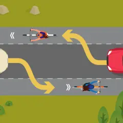 Schéma illustrant le chaucidou, une piste cyclable partagée avec les voitures, pour un code de la route plus sûr.