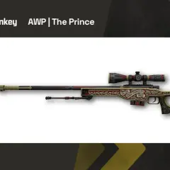 AWP | The Prince, jeden z najdroższych skinów CS, prezentuje bogate zdobienia w kolorach złota i czerwieni.