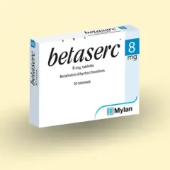 Opakowanie leku Betaserc 8 mg, zawierające 30 tabletek. Sprawdź aktualną betaserc cena.