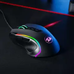 Czarna, gamingowa mysz z podświetleniem RGB. To jeden z wielu rodzajów myszy, które oferują graczom precyzję i styl.