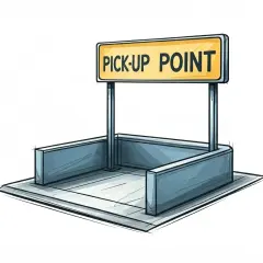 Area designata per il "pick-up point", un luogo dove attendere per prendere qualcosa.