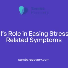Samba Recovery logo and text: "EI's Role in Easing Stress-Related Symptoms." This highlights the ability to bounce back from stress.