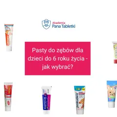 Kolekcja past do zębów dla dzieci, niektóre z nich zawierają fluorek sodu, pomagając w wyborze odpowiedniej dla maluchów.