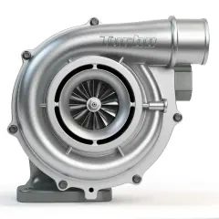 Metalowa turbosprężarka, kluczowy element silnika. Jej sprawność jest ważna, by uniknąć problemów z zapchanym DPF.