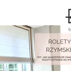 Montaż rolety rzymskiej na ramie okna. Elegancka roleta rzymska z brązowymi pasami, gotowa do zawieszenia.