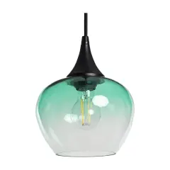 Lámpara cristal verde con bombilla Edison. Su diseño moderno y elegante ilumina cualquier espacio.