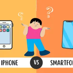 Chłopak zastanawia się, czym się różni iPhone (4000 zł) od smartfona (1500 zł).