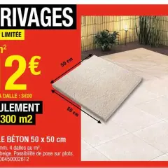 Dalles béton 50x50 Brico Dépôt : Prix et options à ne pas manquer