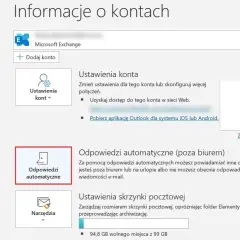 Ustawienia konta pocztowego, w tym odpowiedzi automatyczne (noreply) i zarządzanie skrzynką.