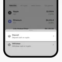 Jak wpłacić pieniądze na PayPal? Wybierz opcję "Deposit" (Wpłata), aby zasilić konto gotówką lub kryptowalutami.
