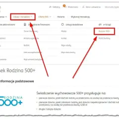 Wniosek Rodzina 500+ w ING. Kliknij "Rodzina 500+" w usługach dodatkowych, aby złożyć wniosek o zasiłek rodzinny.